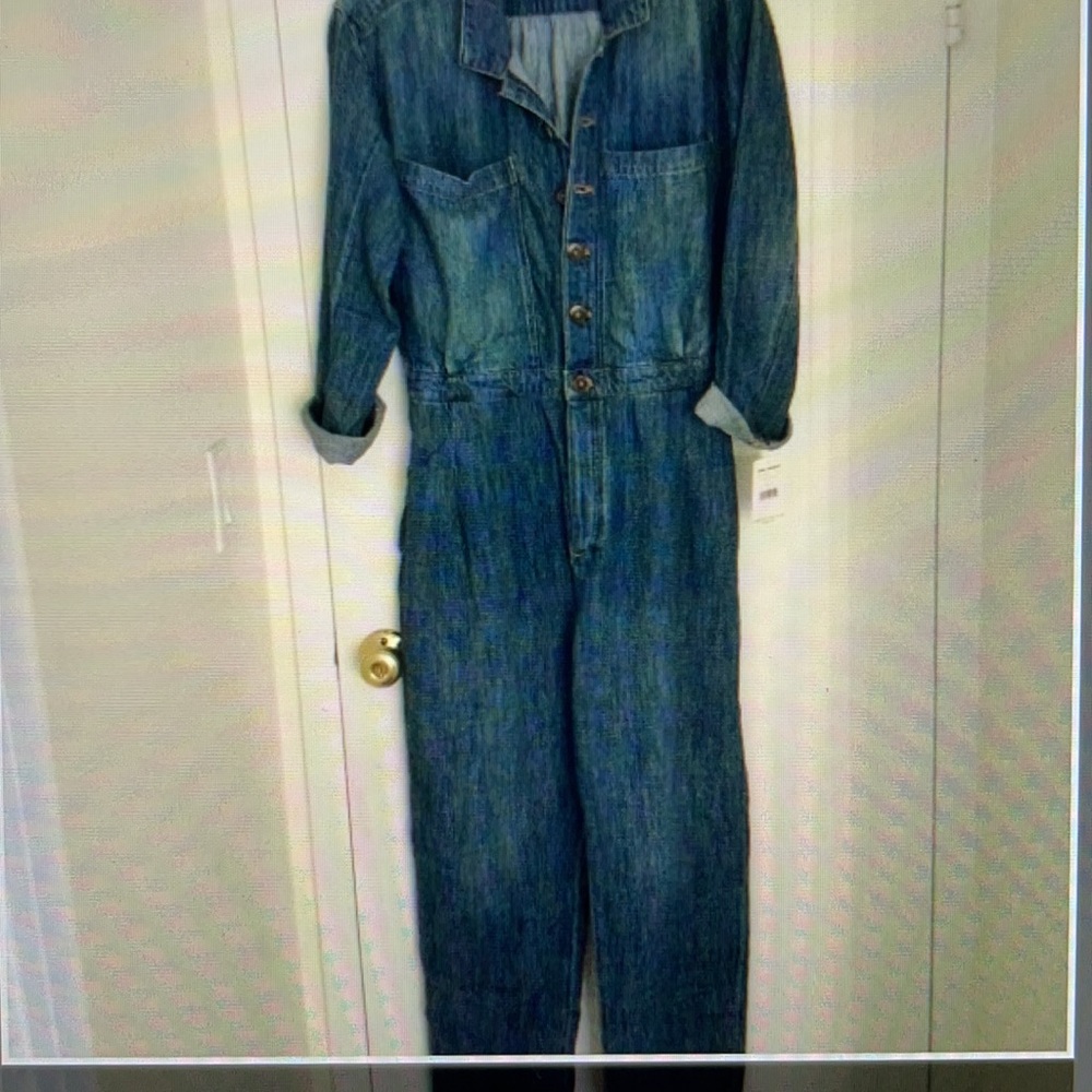 Free People Madrid Denim Coverall Size: S & M - Picture 4 of 9